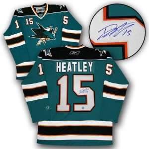 Dany Heatley Signed Uniform   San Jose Sharks RBK   Autographed NHL 