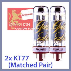 2x NEW Genalex Gold Lion KT77 Power Vacuum Tubes EL34 6CA7, Matched 