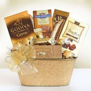 Golden Godiva Gourmet Chocolate Christmas Holiday Gift Basket  