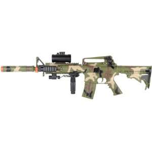 AEG Electric M16 Assault Rifle Camo, FPS 200, Scope, Tactical Light 
