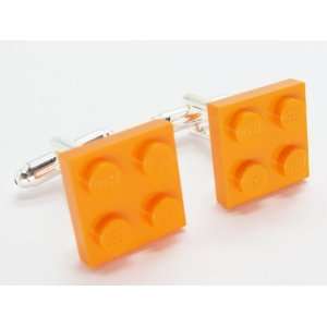  Orange Upcycled LEGO Cufflinks Jewelry