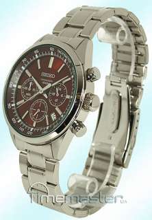 SEIKO MENS CHRONO BRONZE / BROWN PEARLESCENT FACE STAINLESS STEEL 