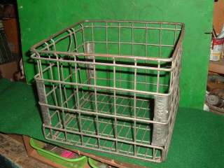vtg metal dairy milk crate tote carrier 1987 real good cond  