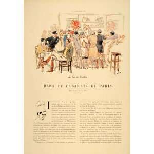  1929 Article SEM Paris Bars Cabaret Caricature Art Deco 