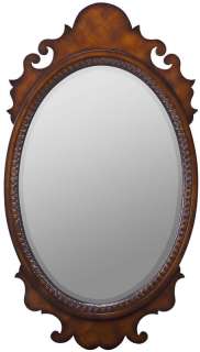 Oval Mahogany Chippendale Vanity/Dresser Mirror 25x44  