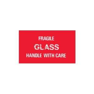  SHPDL1150   Fragile   Glass   Handle With Care Labels, 3 x 