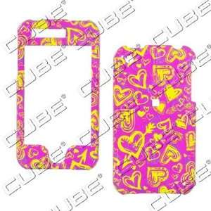  Apple iPhone 3G/3GS   Yellow Hearts on Pink   Hard Case 