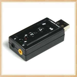 USB External 7.1 Channel Audio Device Sound Card Adapter For Laptop PC 