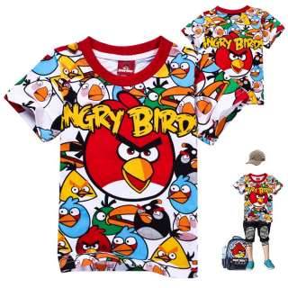 2012 New Kids Boys Girls Angry Birds Funny Short Sleeve T shirt 2 