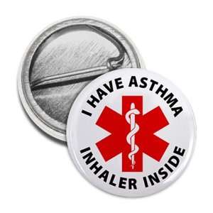  ASTHMA ALERT INHALER INSIDE Medical Alert 1 Mini Pinback 