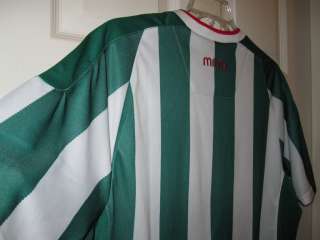 Mitre Mexico Striped Soccer Crew Shirt Jersey L $45 NEW  