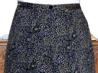 COLDWATER CREEK NAVY ABSTRACT DAISIES ANKLE PANTS SZ 14  