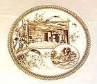  ENGLISH BROWN TRANSFERWARE PLATE SHAKESPEARE ANNE HATHAWAY D7