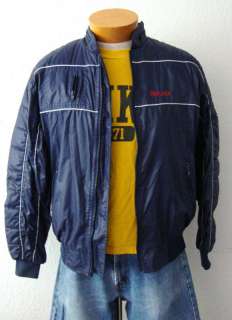 Vtg 80s Sporty Navy Blue NYLON Jacket by UPSTREAM.M  