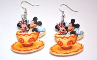 Mickey & Minnie Mouse Teacup earrings disney,movies,tv  