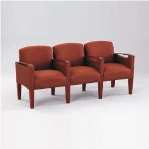  Brewster Series Three Seats with Center Arm Finish Black 