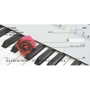  Rose On Piano Personal Checks