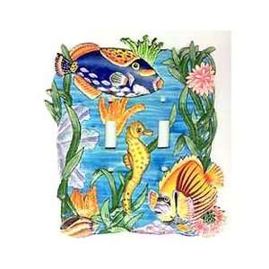  Underwater Tropical Fish Scene   Double Switch Plate Cover 