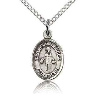    Sterling Silver 1/2in St Nino de Atocha Charm & 18in Chain Jewelry