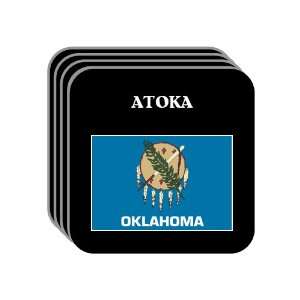 US State Flag   ATOKA, Oklahoma (OK) Set of 4 Mini Mousepad Coasters