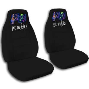  2 black Musical seat covers for a 2003 Pontiac Grand 
