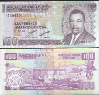 Burundi 100 Francs P 37 2007 UNC lot 10 pcs  