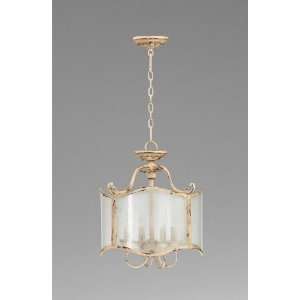 Maison French Country Antique White 4 Light Glass Chandelier  