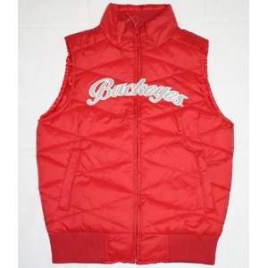   Ohio State Buckeyes Womens Red Bubble Vest Jacket