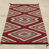 Vintage Old Pawn Hand Woven Southwestern Native Red Dazzler Wool Rug 3 