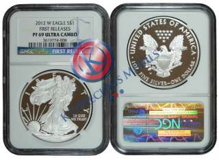 2012 W Proof American Silver Eagle $1 NGC PF69 PF 69 Ultra Cameo First 