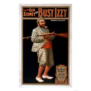 Funny Geo. Sidney as Busy Izzy Theatre Poster Premium Poster Print 