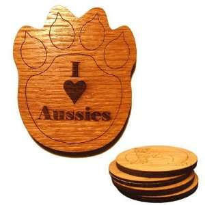  Set of 4 4 inch I Love Aussies Coasters Beauty