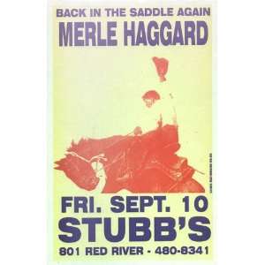  Merle Haggard Austin 1999 Original Concert Poster