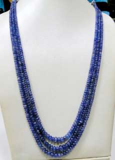 310 ct Tanzanite gemstones beads 3 strands necklace  