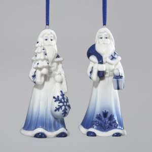  Club Pack of 12 Blue China Santa Claus Christmas Ornaments 