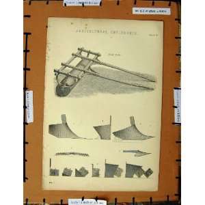  Antique Print C1800 1870 Agricultural Implements Roller 
