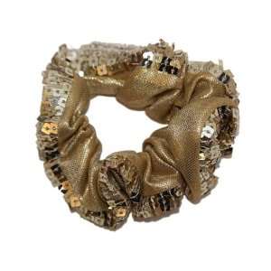  Sparkle Sequin Hair Ponytail Scrunchie, Gold Beauty