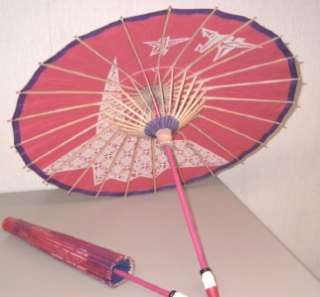 Japanese Antique Umbrella Red KASA for Children  