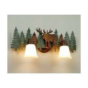  Avalanche Ranch   Lakewood Rustic Vanity Light   Moose   1 