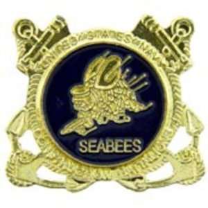  U.S. Navy Seabees with Anchors Pin 1 Arts, Crafts 