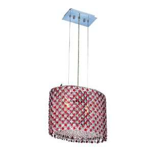   Chandelier, Chrome Finish with Bordeaux (Red) Royal Cut RC Crystal