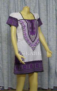 Dashiki Square Neck Vintage Style Mini Dress US8/UK10  