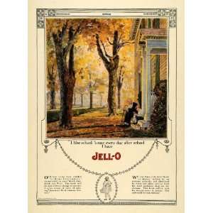  1922 Ad Jello Gelatin Grandfather Grandson Porch Talk 