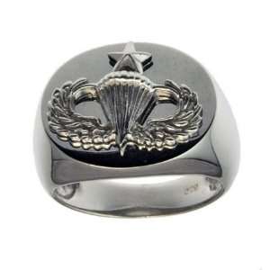 US Army Ladies Senior Parachutist Badge Ring/Sterling Silver