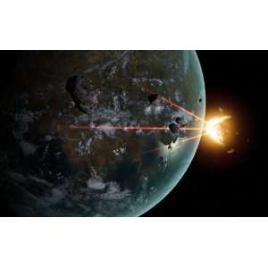 laser anti asteroid defense system built on an extraterrestrial 