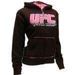 UFC Womens Sherpa Hoodie   Brown/Pink (MMA)  