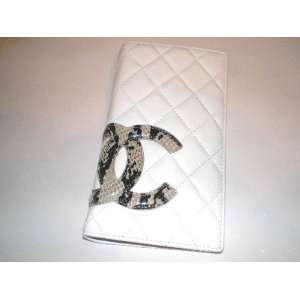    Chanel Cambon Wallet, White with Snake Ccs 