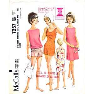  McCalls 7257 Vintage Sewing Pattern Teens Bathing Suit Blouson 