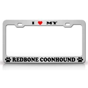  STEEL /METAL Auto License Plate Frame, Chrome/Blk/Red Automotive