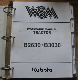 Kubota B2630 B3030 Tractor Workshop Manual  
